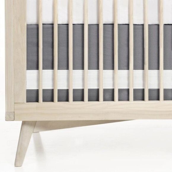 OILO Stone Baby Bedding Blanket Striped Soft Crib Skirt Sheet 3 Piece Set New - Picture 3 of 7